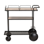 Load image into Gallery viewer, Baxton Studio Huntley Modern Industrial Walnut Brown Finished Wood And Black Metal Mobile Wine Cart
