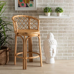 Load image into Gallery viewer, Baxton Studio Orchard Modern Bohemian Natural Brown Rattan Counter Stool
