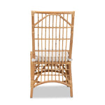 Load image into Gallery viewer, Baxton Studio Rose Modern Bohemian White Fabric Upholstered And Natural Brown Rattan Dining Chair
