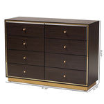 Load image into Gallery viewer, Baxton Studio Cormac Modern And Contemporary Espresso Brown Finished Wood And Gold Metal 8-Drawer Dresser
