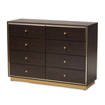 Load image into Gallery viewer, Baxton Studio Cormac Modern And Contemporary Espresso Brown Finished Wood And Gold Metal 8-Drawer Dresser
