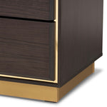 Load image into Gallery viewer, Baxton Studio Cormac Modern And Contemporary Espresso Brown Finished Wood And Gold Metal 8-Drawer Dresser
