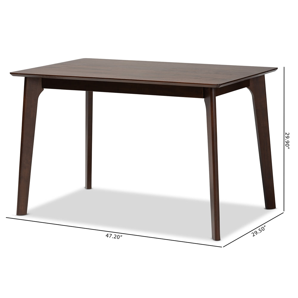 Baxton Studio Seneca Modern And Contemporary Dark Brown Finished Wood Dining Table