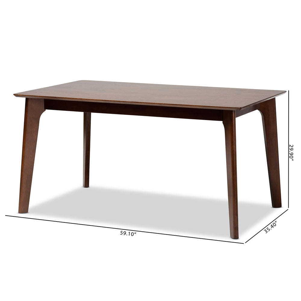 Baxton Studio Seneca Modern And Contemporary Dark Brown Finished Wood 59-Inch Dining Table