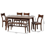 Load image into Gallery viewer, Baxton Studio Adreana Mid-Century Modern Warm Grey Fabric And Dark Brown Finished Wood 6-Piece Dining Set
