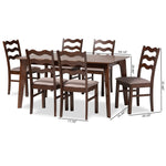 Load image into Gallery viewer, Baxton Studio Amara Mid-Century Modern Warm Grey Fabric And Dark Brown Finished Wood 7-Piece Dining Set
