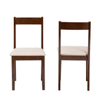 Load image into Gallery viewer, Baxton Studio Carola Mid-Century Modern Cream Fabric And Dark Brown Finished Wood 2-Piece Dining Chair Set
