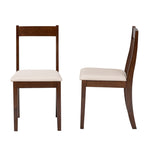 Load image into Gallery viewer, Baxton Studio Carola Mid-Century Modern Cream Fabric And Dark Brown Finished Wood 2-Piece Dining Chair Set
