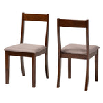 Load image into Gallery viewer, Baxton Studio Carola Mid-Century Modern Warm Grey Fabric And Dark Brown Finished Wood 2-Piece Dining Chair Set
