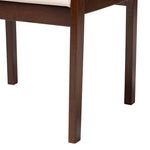 Load image into Gallery viewer, Baxton Studio Helene Mid-Century Modern Cream Fabric And Dark Brown Finished Wood 5-Piece Dining Set
