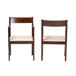 Load image into Gallery viewer, Baxton Studio Helene Mid-Century Modern Cream Fabric And Dark Brown Finished Wood 2-Piece Dining Chair Set
