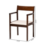 Load image into Gallery viewer, Baxton Studio Helene Mid-Century Modern Cream Fabric And Dark Brown Finished Wood 2-Piece Dining Chair Set
