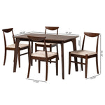 Load image into Gallery viewer, Baxton Studio Delphina Mid-Century Modern Cream Fabric And Dark Brown Finished Wood 5-Piece Dining Set
