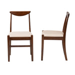 Load image into Gallery viewer, Baxton Studio Delphina Mid-Century Modern Cream Fabric And Dark Brown Finished Wood 2-Piece Dining Chair Set
