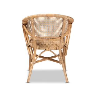 Baxton Studio Varick Modern Bohemian Natural Brown Finished Rattan Dining Chair