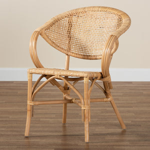 Baxton Studio Varick Modern Bohemian Natural Brown Finished Rattan Dining Chair