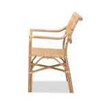 Load image into Gallery viewer, Baxton Studio Damani Modern Bohemian Natural Brown Finished Rattan Dining Chair
