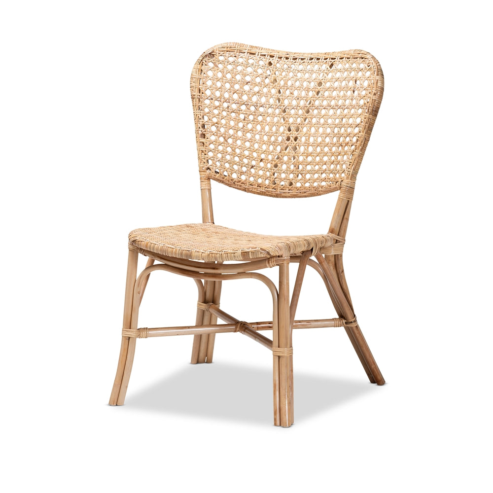 Baxton Studio Nadira Modern Bohemian Natural Brown Finished Rattan Dining Chair