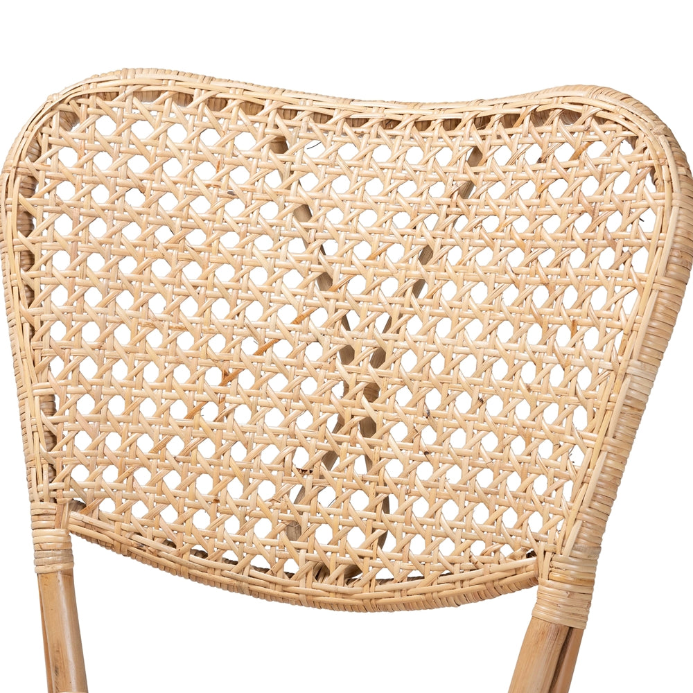 Baxton Studio Nadira Modern Bohemian Natural Brown Finished Rattan Dining Chair