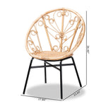 Load image into Gallery viewer, Baxton Studio Zenaida Modern Bohemian Natural Brown Rattan And Black Metal Chair
