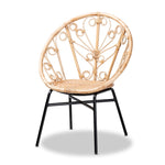 Load image into Gallery viewer, Baxton Studio Zenaida Modern Bohemian Natural Brown Rattan And Black Metal Chair
