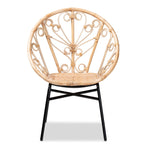 Load image into Gallery viewer, Baxton Studio Zenaida Modern Bohemian Natural Brown Rattan And Black Metal Chair
