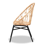 Load image into Gallery viewer, Baxton Studio Zenaida Modern Bohemian Natural Brown Rattan And Black Metal Chair
