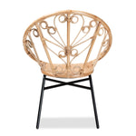 Load image into Gallery viewer, Baxton Studio Zenaida Modern Bohemian Natural Brown Rattan And Black Metal Chair
