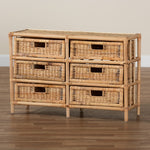 Load image into Gallery viewer, Baxton Studio Dariana Modern Bohemian Natural Brown Rattan 6-Drawer Storage Cabinet
