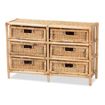 Load image into Gallery viewer, Baxton Studio Dariana Modern Bohemian Natural Brown Rattan 6-Drawer Storage Cabinet
