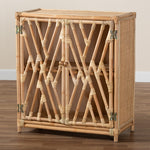 Load image into Gallery viewer, Baxton Studio Shena Modern Bohemian Natural Brown Rattan 2-Door Storage Cabinet
