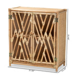 Load image into Gallery viewer, Baxton Studio Shena Modern Bohemian Natural Brown Rattan 2-Door Storage Cabinet
