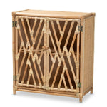 Load image into Gallery viewer, Baxton Studio Shena Modern Bohemian Natural Brown Rattan 2-Door Storage Cabinet
