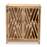 Load image into Gallery viewer, Baxton Studio Shena Modern Bohemian Natural Brown Rattan 2-Door Storage Cabinet
