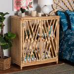 Load image into Gallery viewer, Baxton Studio Shena Modern Bohemian Natural Brown Rattan 2-Door Storage Cabinet
