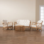 Load image into Gallery viewer, Baxton Studio Aliane Modern Bohemian Natural Brown Antique Rattan 4-Piece Living Room Set
