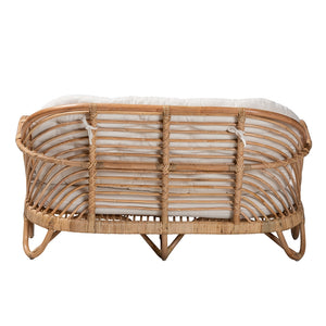 Baxton Studio Aliane Modern Bohemian Natural Brown Antique Rattan Loveseat