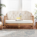 Load image into Gallery viewer, Baxton Studio Aliane Modern Bohemian Natural Brown Antique Rattan Loveseat
