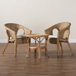 Load image into Gallery viewer, Baxton Studio Abbey Modern Bohemian Natural Brown Antique Rattan 3-Piece Living Room Set
