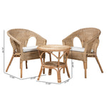 Load image into Gallery viewer, Baxton Studio Abbey Modern Bohemian Natural Brown Antique Rattan 3-Piece Living Room Set
