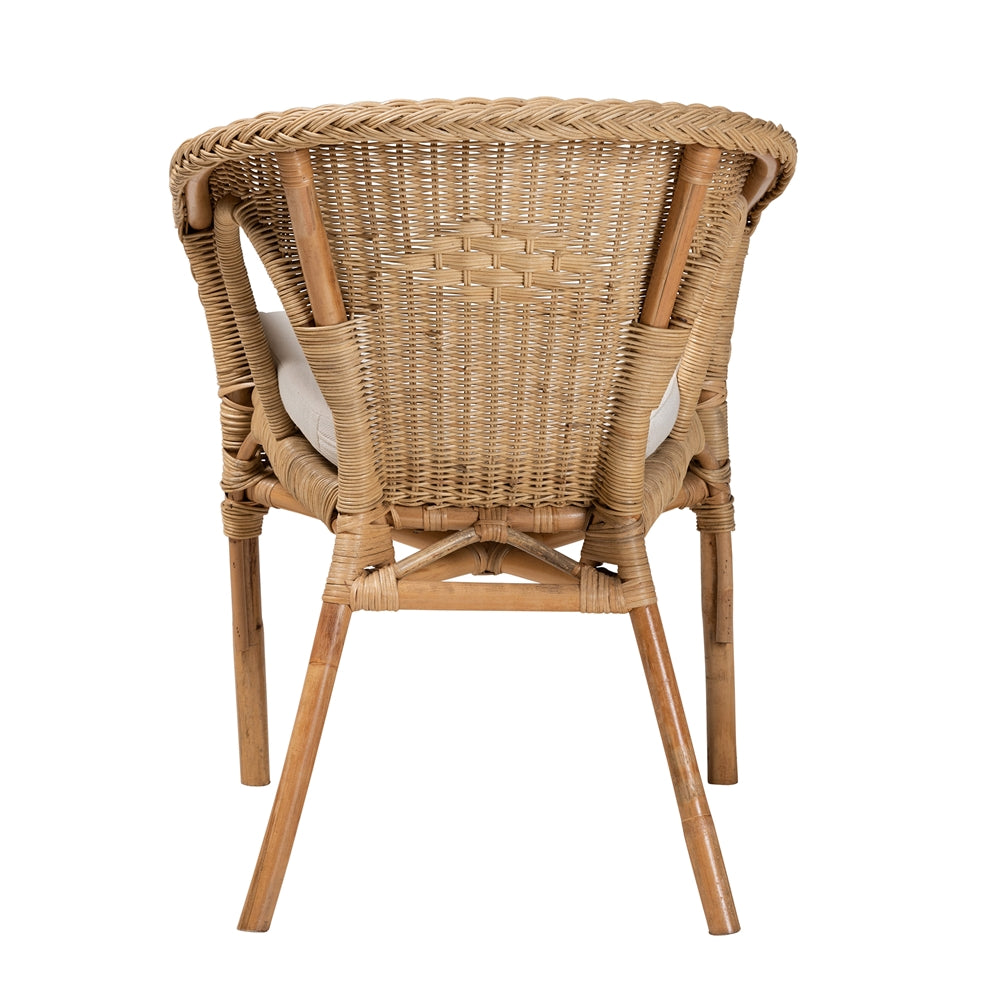 Baxton Studio Abbey Modern Bohemian Natural Brown Antique Rattan Dining Chair