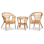 Load image into Gallery viewer, Baxton Studio Alleta Modern Bohemian Natural Brown Rattan 3-Piece Living Room Set
