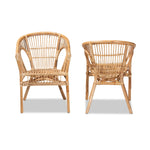 Load image into Gallery viewer, Baxton Studio Alleta Modern Bohemian Natural Brown Rattan 2-Piece Dining Chair Set
