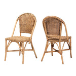 Load image into Gallery viewer, Baxton Studio Neola Modern Bohemian Natural Rattan 2-Piece Dining Chair Set
