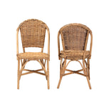 Load image into Gallery viewer, Baxton Studio Neola Modern Bohemian Natural Rattan 2-Piece Dining Chair Set
