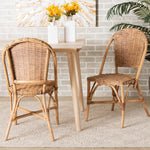 Load image into Gallery viewer, Baxton Studio Neola Modern Bohemian Natural Rattan 2-Piece Dining Chair Set
