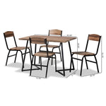 Load image into Gallery viewer, Baxton Studio Roana Modern And Contemporary Walnut Brown Finished Wood And Black Metal 5-Piece Dining Set
