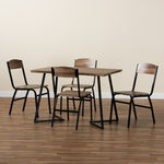 Load image into Gallery viewer, Baxton Studio Roana Modern And Contemporary Walnut Brown Finished Wood And Black Metal 5-Piece Dining Set
