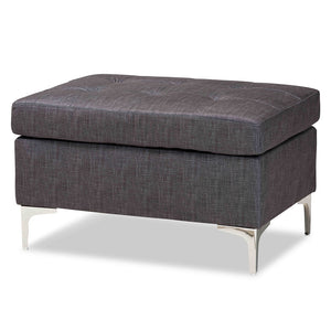 Baxton Studio Riley Modern and Contemporary Fabric Upholstered Ottoman