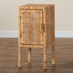 Load image into Gallery viewer, Baxton Studio Vivan Modern Bohemian Natural Brown Rattan 1-Door Nightstand
